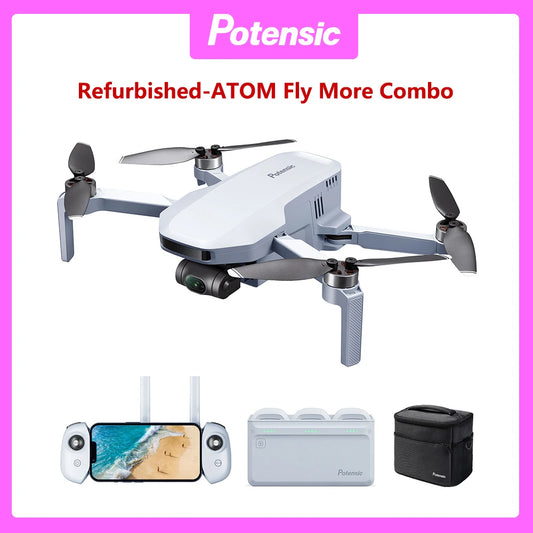 Refurbished Potensic ATOM Drone 3-axis Gimbal 6KM GPS 4K Professional Camera Drones Auto Return