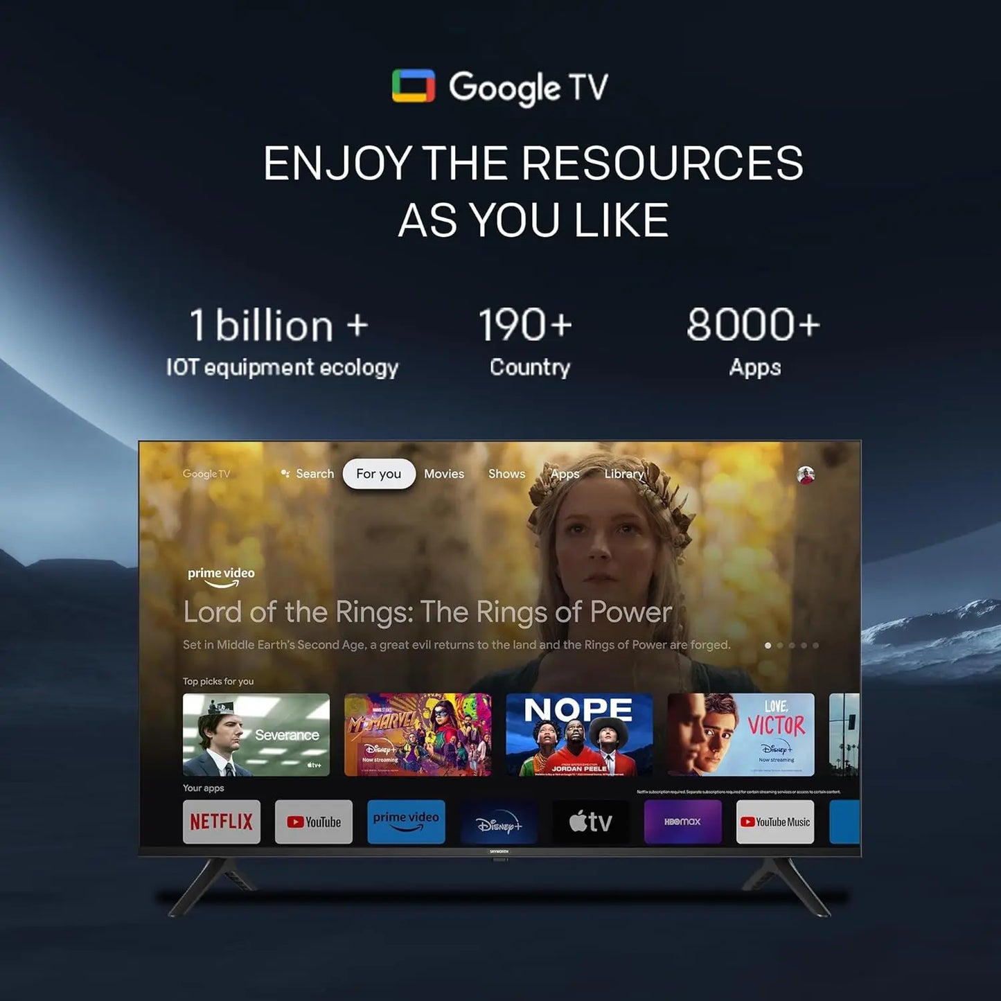 Skyworth 50-Inch 4K UHD Smart TV, Audio, Bluetooth Remote,