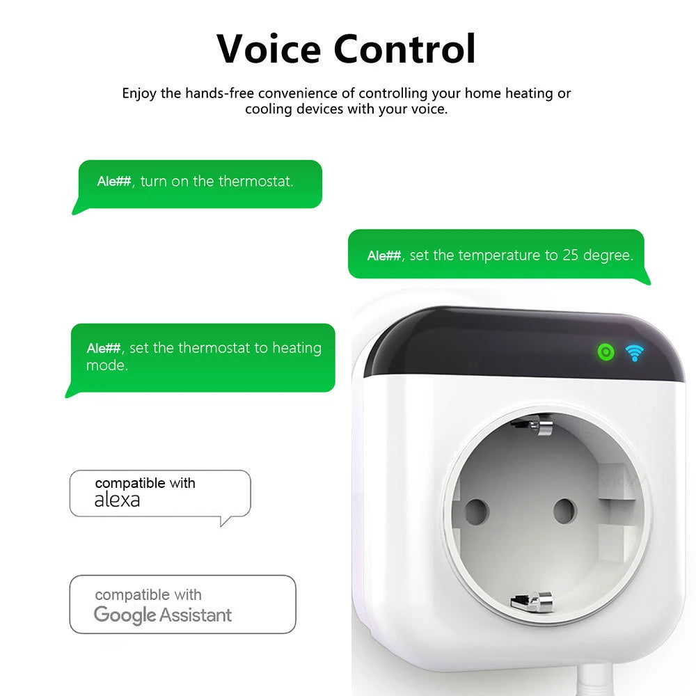 Programmable Smart Wifi Thermostat Plug Outlet 10A Plug-in