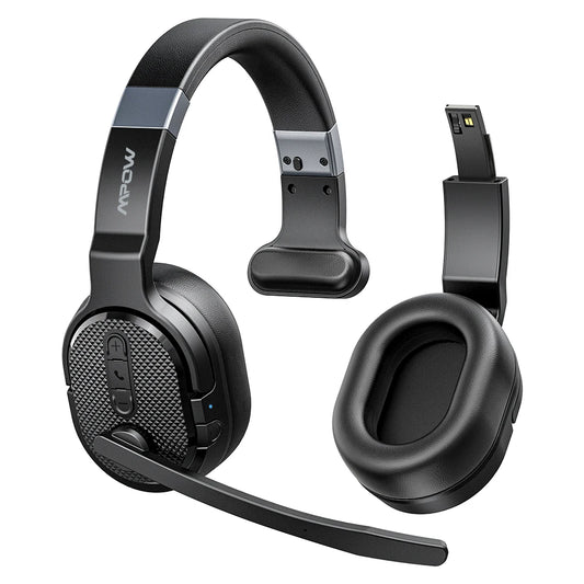 2 in 1 Wireless Headphones Bluetooth 5.3 Dual/Single Office Headset