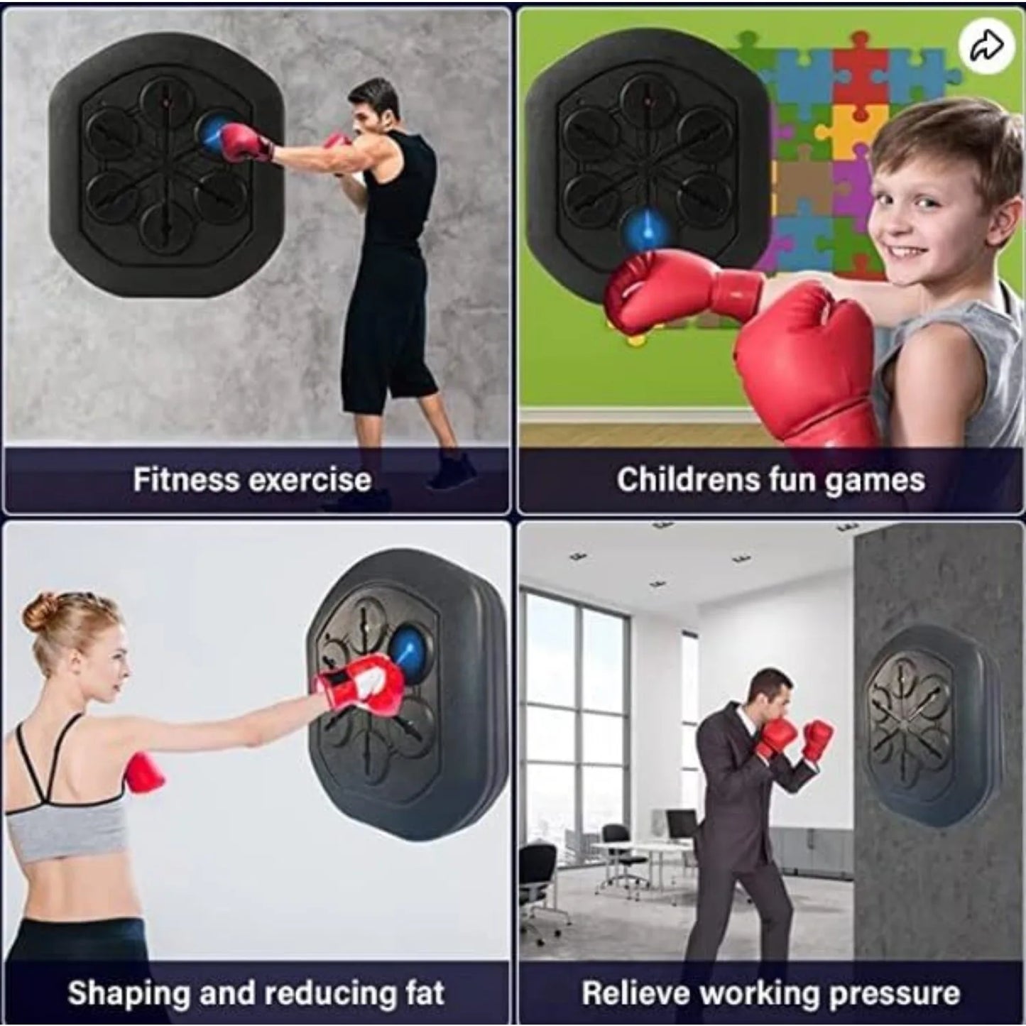 music boxing machine with LED lights, wall mounted , Bluetooth