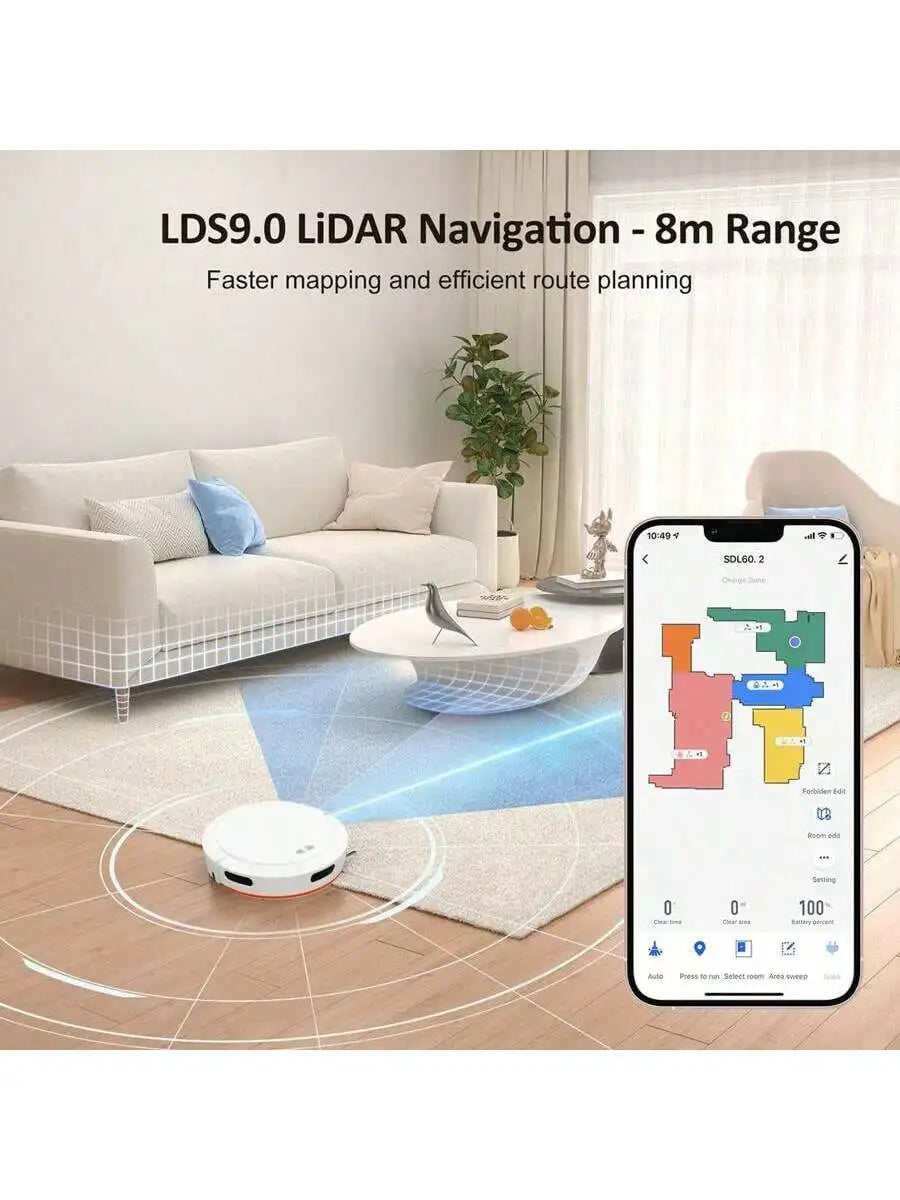 Smart, Wireless,  Multifunctional Vacuum Cleaner Robot With Powerful