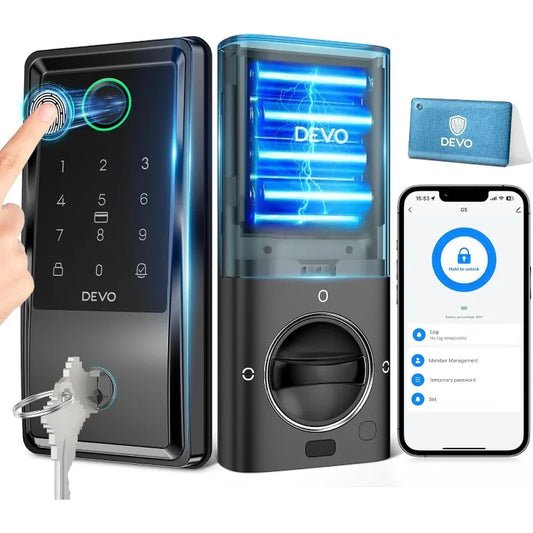 Wi-Fi Smart Door Lock G6, 6-in-1 Fingerprint Keyless Entry Door Lock, APP Remote,