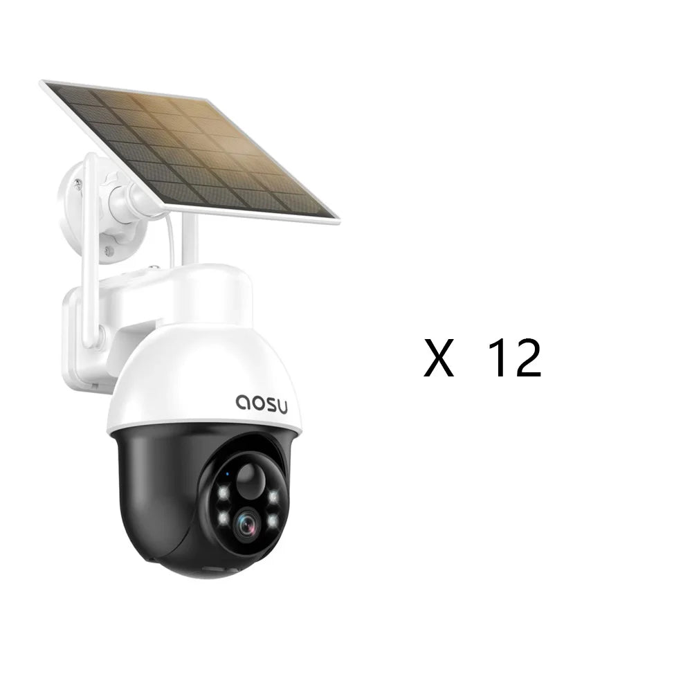 3MP PTZ 4/8/12pcs Solar Camera 5000mAh Battery Wireless 2.4Ghz WIFI Camera
