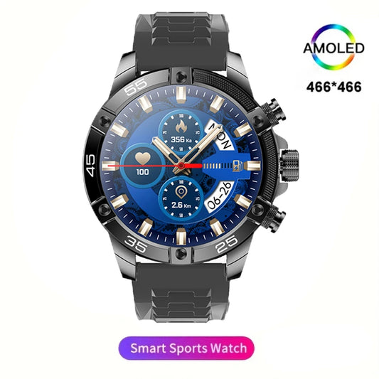 Rugged Military Smart Watch Men for Sports Fitness Tracker Waterproof AI Voice Bluetooth