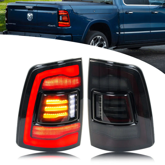 LED Tail Lights for Dodge Ram 1500 2500 3500 4th Gen Rear Lamps Start-up Animation Sequential Turn Signal Assembly