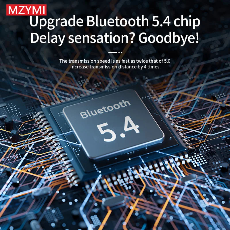 MZYMI ANC Noise Cancelling Earbuds S11 True Wireless Stereo Headset Hifi Sound TWS Headphones Bluetooth 5.4 Sports Earphones