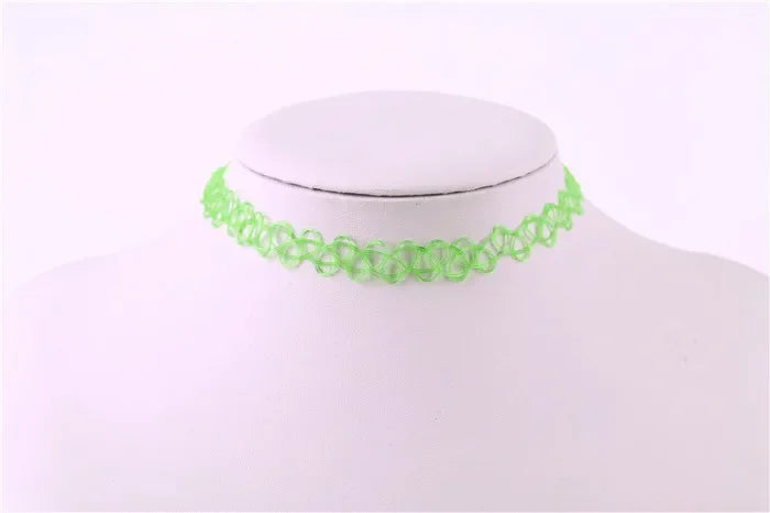 2PC/Lot Summer Style Girls Elastic Vintage Stretch Tattoo Choker Necklace Women