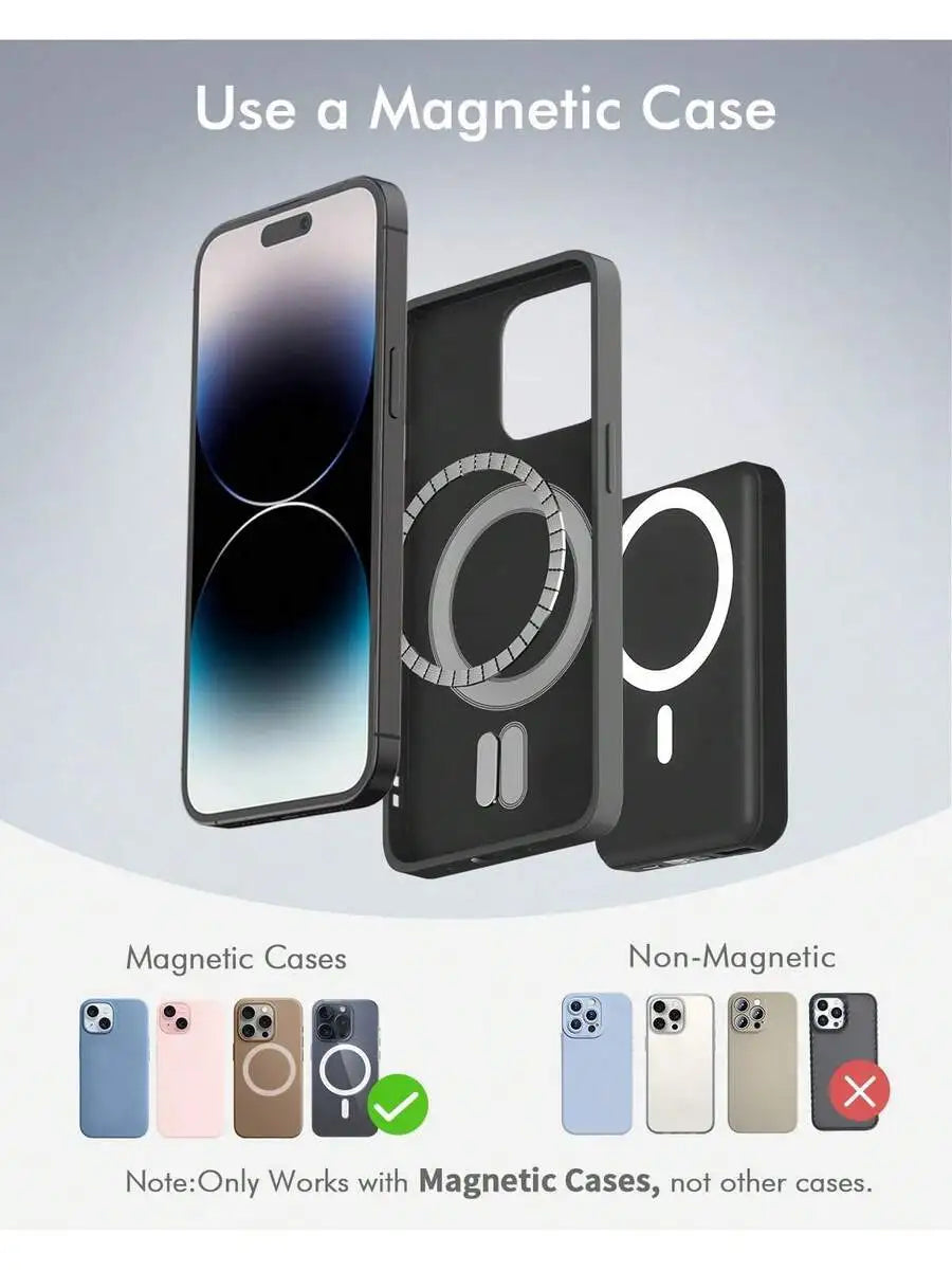 10000mAh Magnetic Power Bank With Type-C Cable LED Display 22.5W PD Fast Charging Wireless Portable Charger For iPhone iPad