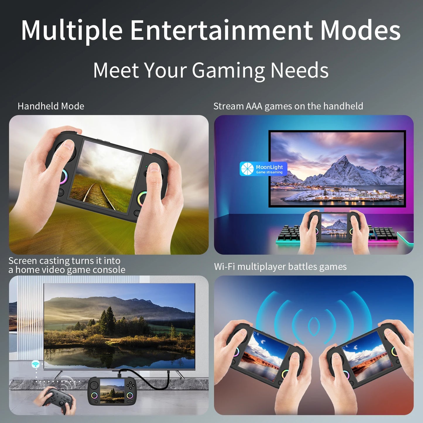 Retro Handheld Game Console 3.95" IPS Screen Linux 64-bit 3800mAh Supports Online,TV Outpu