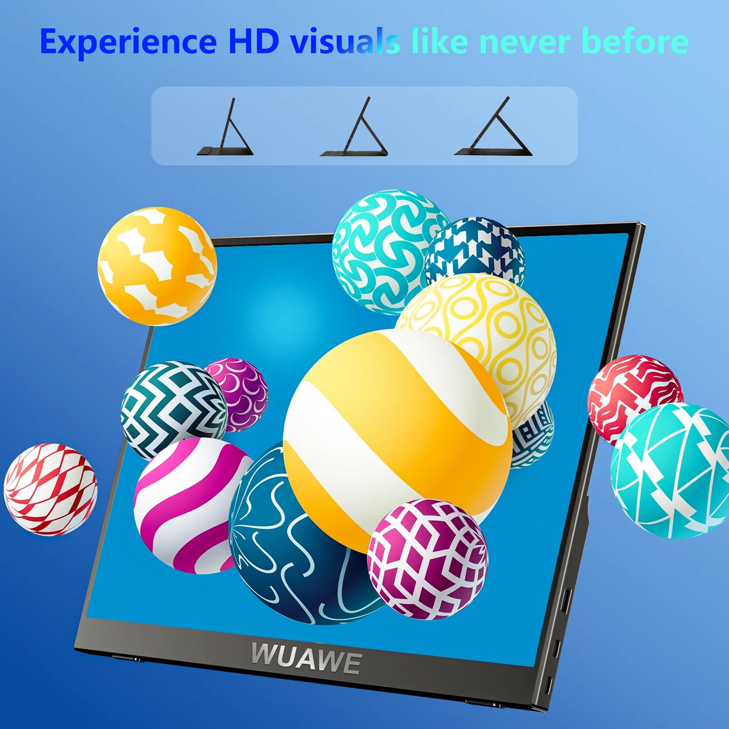 Portable Monitor, 1080P 72%  100% USB Travel Monitor for Laptop,