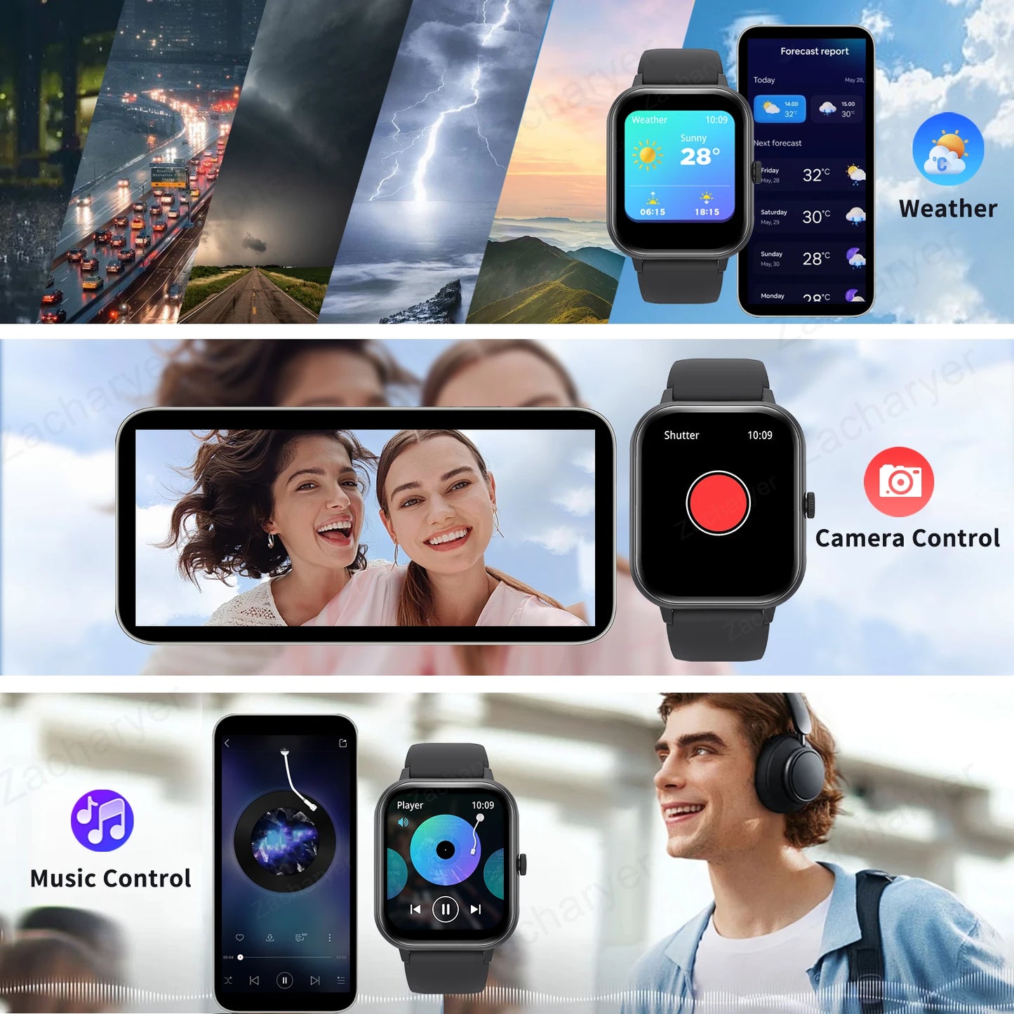Touch Screen Watches Sport Smart Watch Bluetooth Tracker.