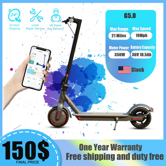 Electric Scooter High Capacity Battery 21Miles Long Range 19Mph