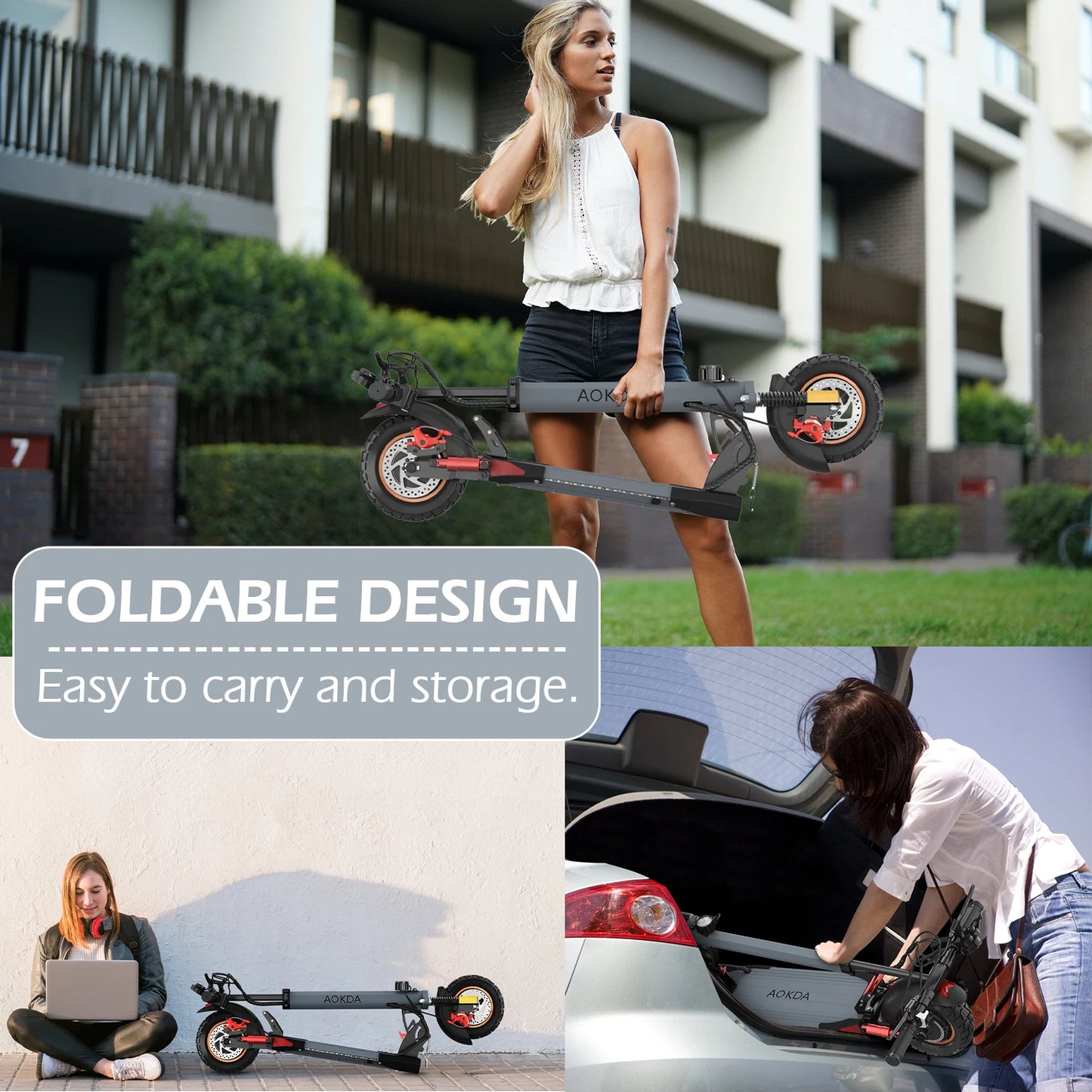 Scooters Electric 800W Peak Power 48V12.5AH Battery City Transportation Fold EScooters