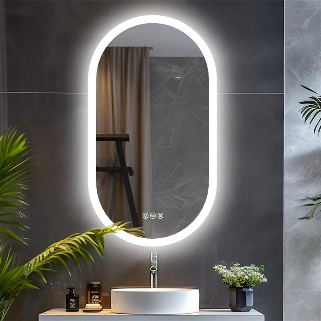 Oval LED Bathroom Mirror Smart Mirrors 3 Colors