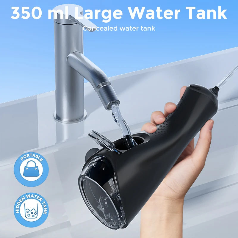 Sejoy Electric Oral Irrigator Water Dental Flosser Pick for Teeth Cordless 350ML Water Tank,6 Cleaning Modes, IPX7 for Home