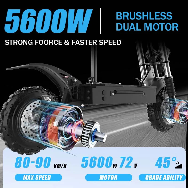 500 Electric Scooter 2400W-5600W Dual Motor Electric Scooters Adults Removable Seat