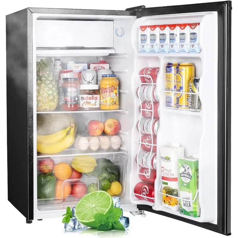 3.2 Cu.Ft Mini Fridge with Freezer, Single Door,