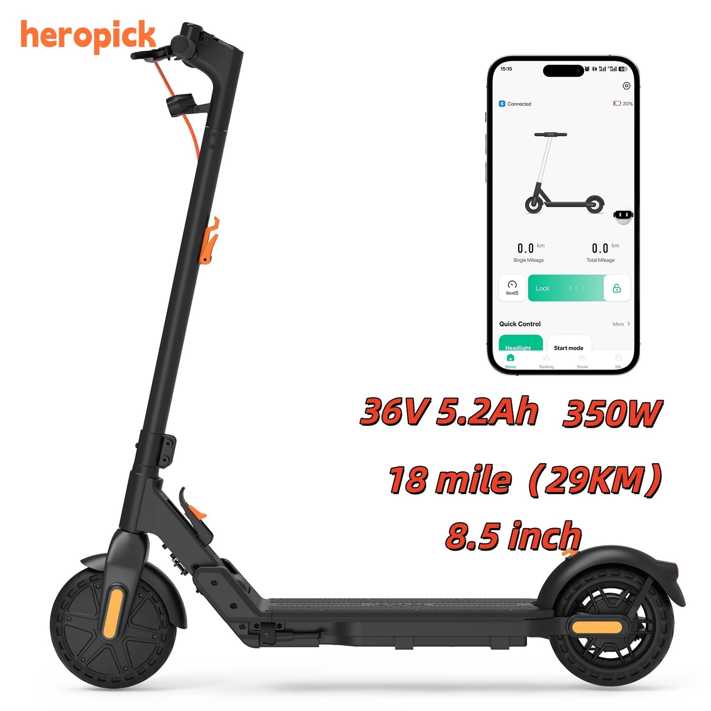 C8 Adult Electric Scooter 350W 19mph Max Speed 8.5 inch tire Foldable E Scooters 16 miles Max 36V 5.2AH US Stock Fast Delivery