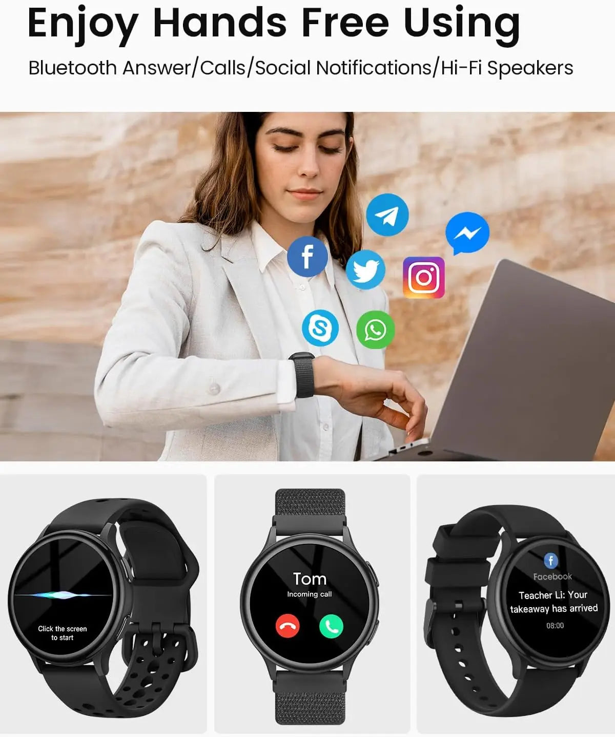 Smart Watches for Women [400+Watch Faces/Calls/Female Health], Fitness Tracker