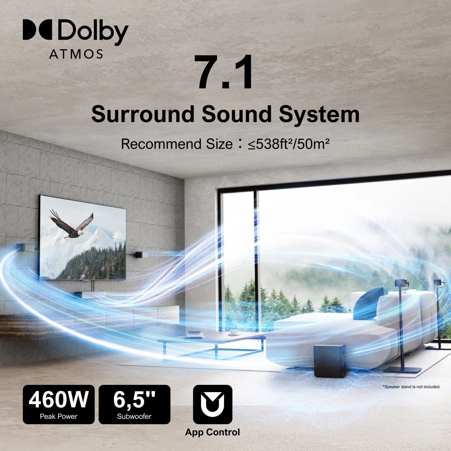 7.1 Surround Sound System Sound bar for TV with Dolby