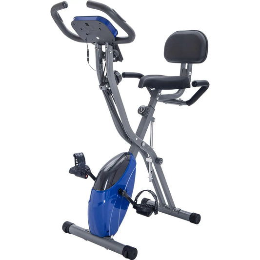 Metal Folding Exercise Bike Upright and Horizontal for Home Fitness