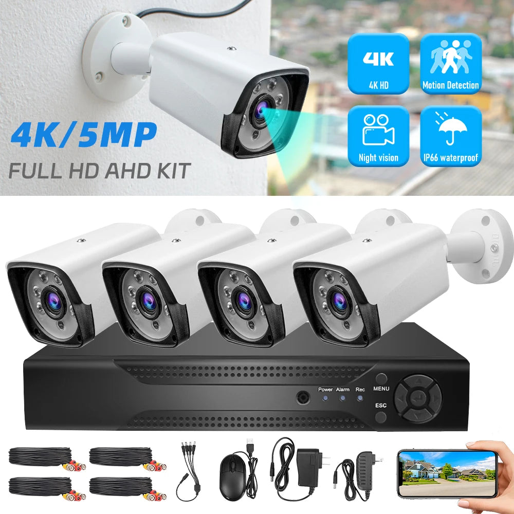 5MP CCTV Camera Security System 1080p HD Motion Detection
