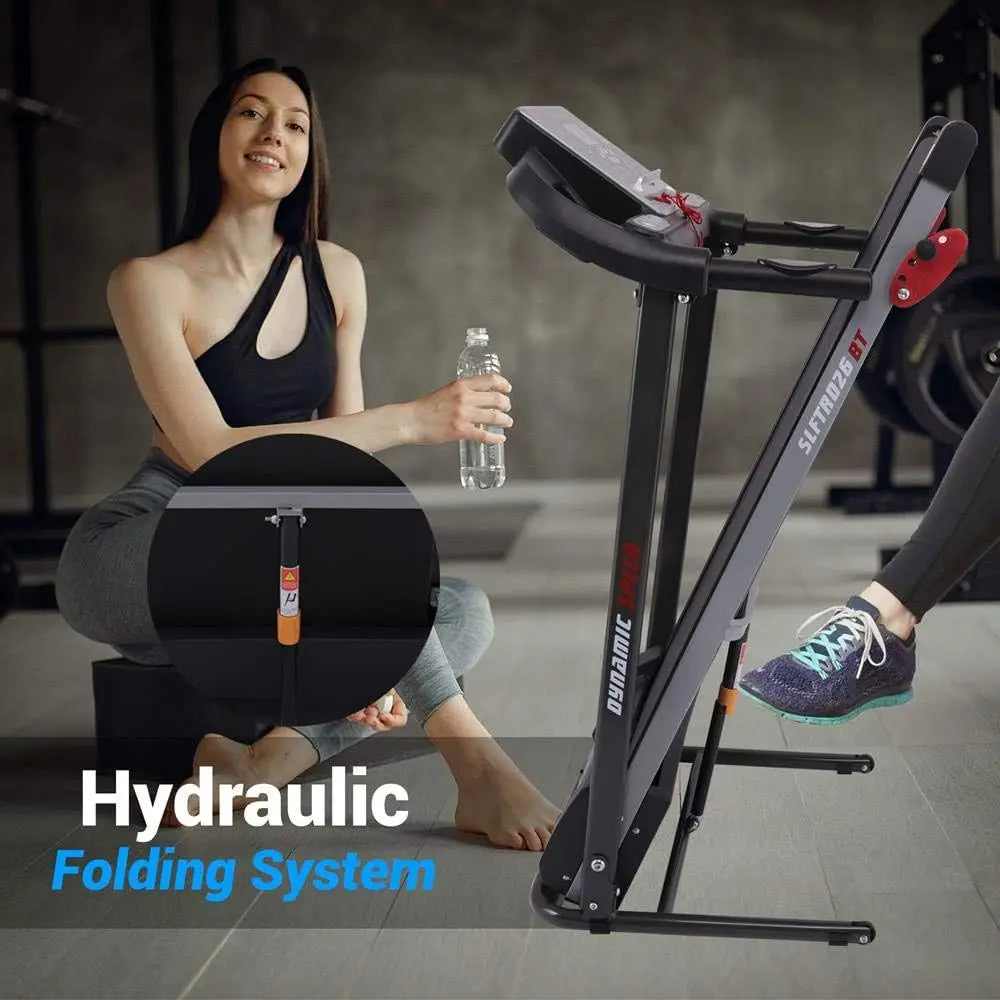Smart Compact Digital Fitness Treadmill Workout Trainer w/Bluetooth