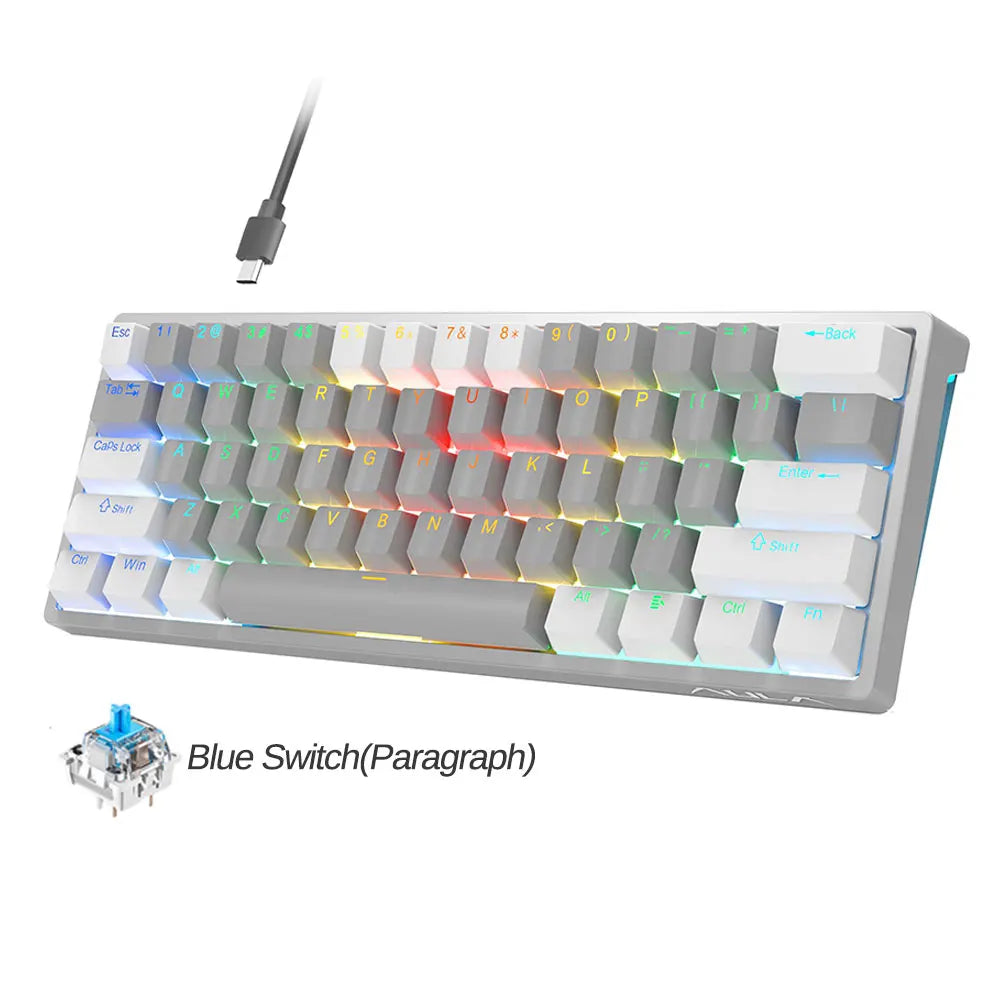 AULA F3261 60% Wired Mechanical Keyboard RGB Backlit 3 Pins Hot-swappable for Laptop PC Tablet