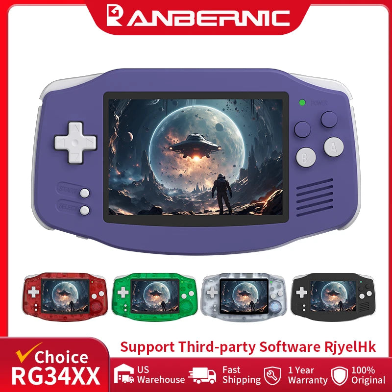 Handheld Game Console 3.4" IPS Screen Linux 64-bit Video Gaming Player