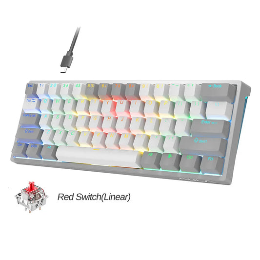 AULA F3261 60% Wired Mechanical Keyboard RGB Backlit 3 Pins Hot-swappable for Laptop PC Tablet