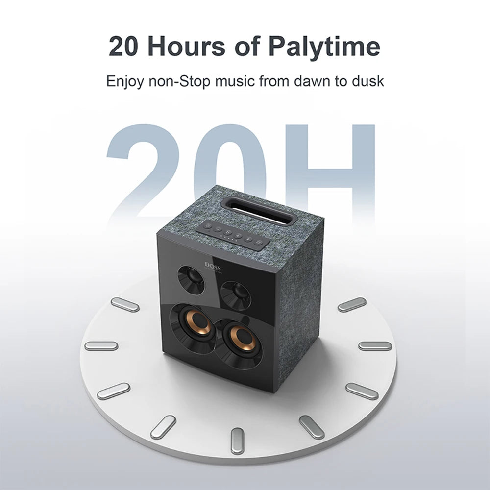 DOSS Home Bookshelf Bluetooth Speaker Powerful 90W Stereo Sound Extra Bass Subwoofer