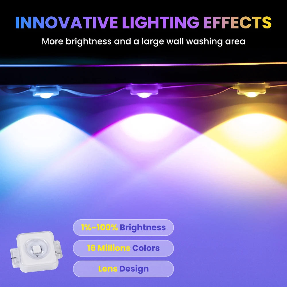 100ft/150ft Smart RGBIC Permanent Outdoor Lights for House, Waterproof Eaves Lighting