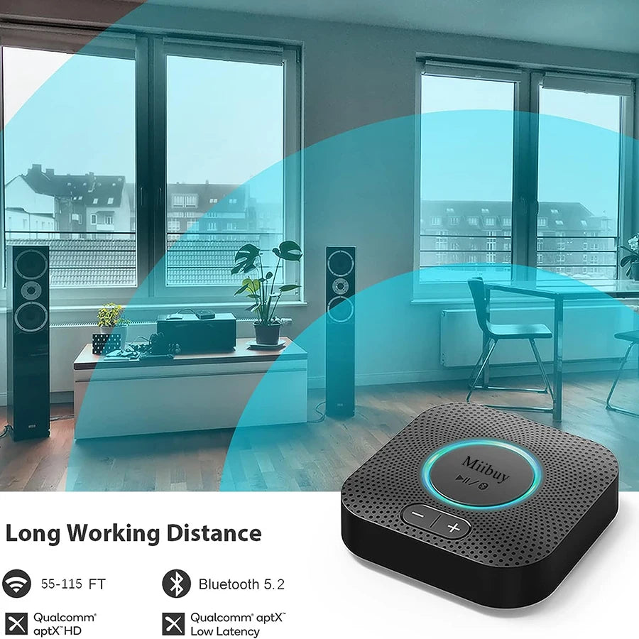 Bluetooth 5.2 Receiver w/Volume Control Hi-Fi Wireless Audio