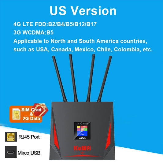 4G LTE Router CAT4 300Mbps Wifi Router 4G Modem with Free SIM Card