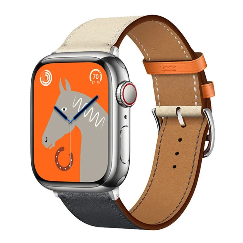 Leather Band For Apple Watch Strap 45mm 45mm 40mm 41mm 38mm 42 Single Tour Bracelet Correa iWatch 3 6 SE 7 8 9 ultra 49mm 2035