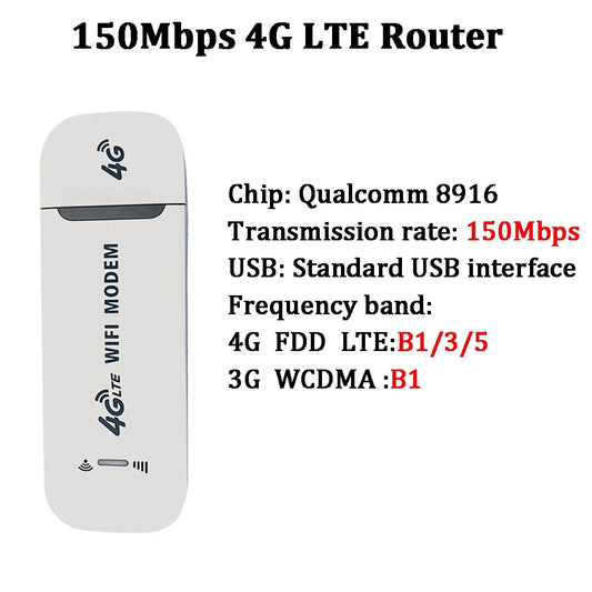 4G LTE Router 150Mbps Portable WiFi Repeater Wireless Router