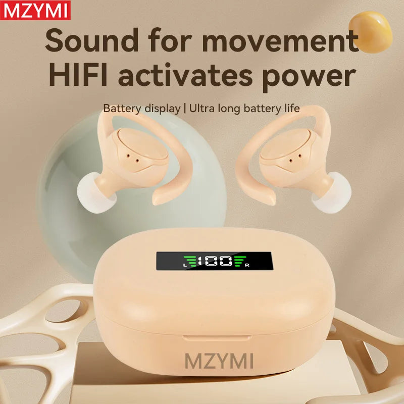 MZYMI True Wireless Bluetooth Earphones R200 HD Noise Reduction Sports Stereo Headset Hifi Sound Earhook Waterproof Earbuds