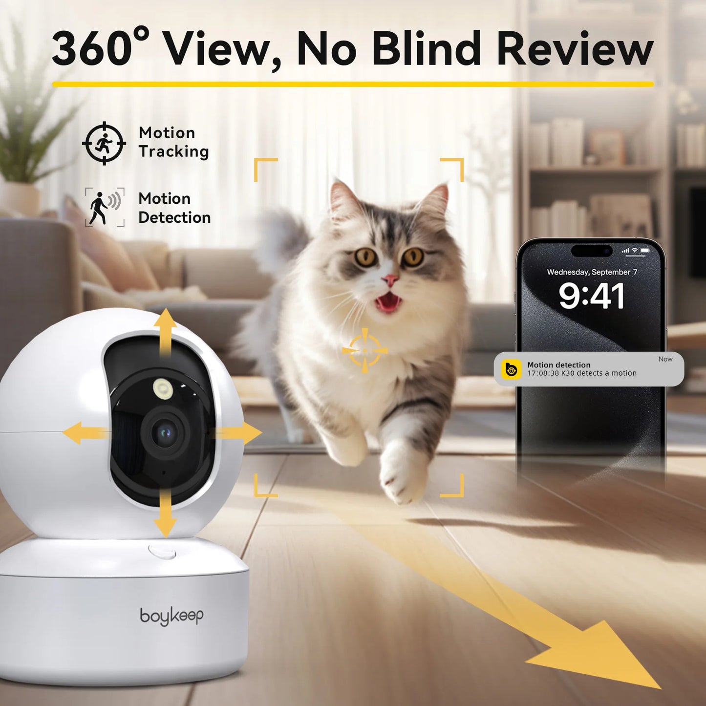 3MP 5G/2.4GHz WiFi Indoor Home Security IP Smart Baby Monitor Camera Automatic