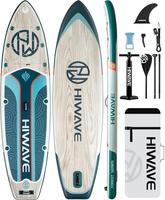 Inflatable Paddle Board 11 '* 34 "* 6" Extra Wide Sup Board, 350lb Capicity Paddle Board for Adults, Suitable for Sea and Lakes,