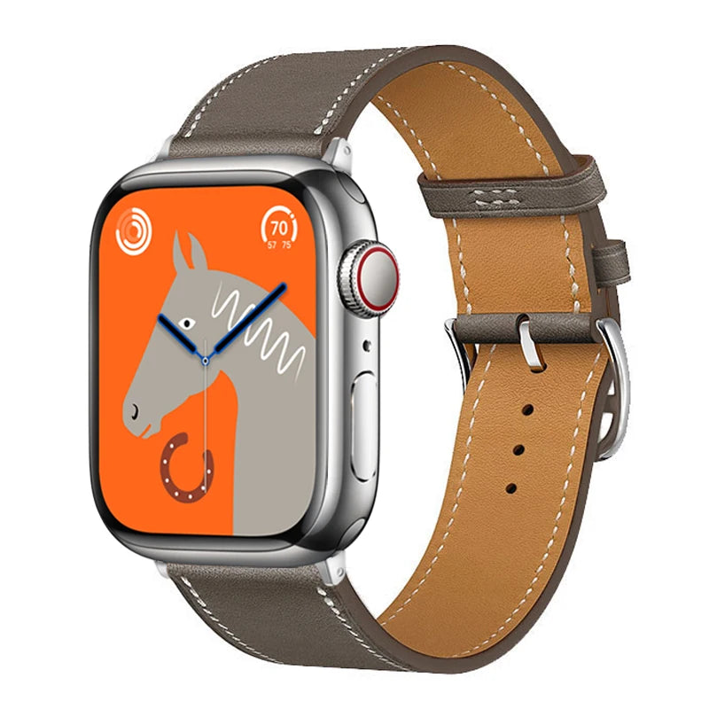Leather Band For Apple Watch Strap 45mm 45mm 40mm 41mm 38mm 42 Single Tour Bracelet Correa iWatch 3 6 SE 7 8 9 ultra 49mm 2035