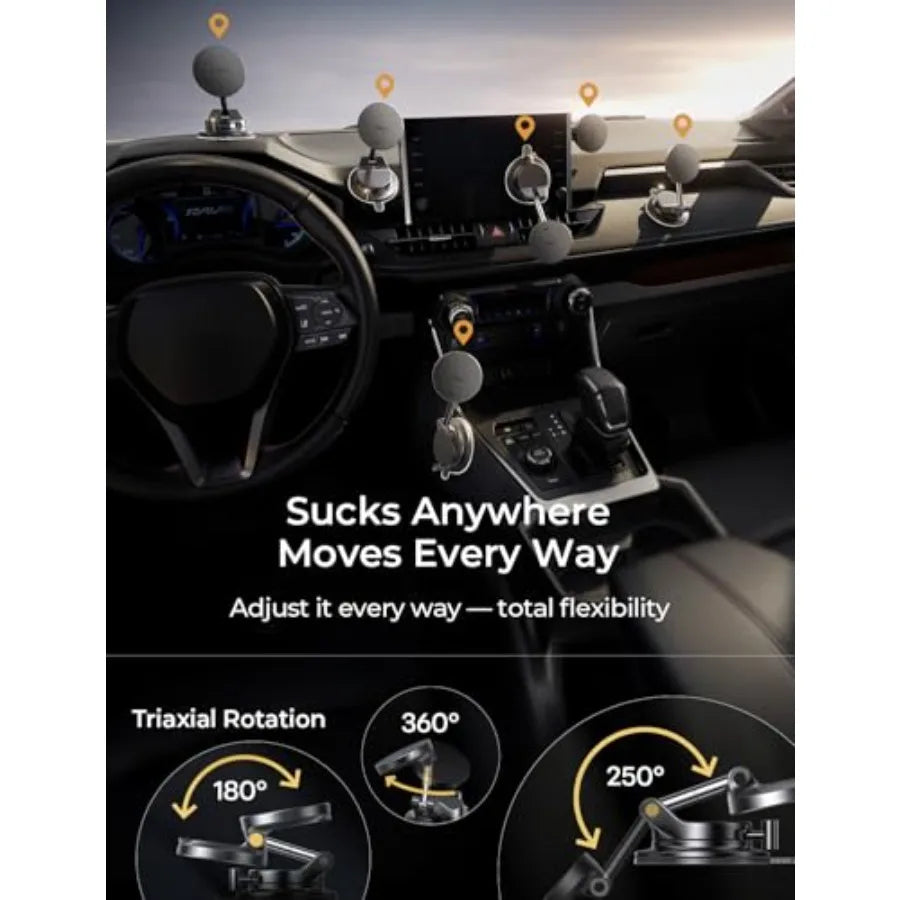 Qi2.2 25W MagSafe Car Mount Charger, Magnetic Wireless Car Charger with 54W Adapter, Magnetic Phone Holder for Car, iPhone Car